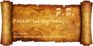 Patkány Darinka névjegykártya